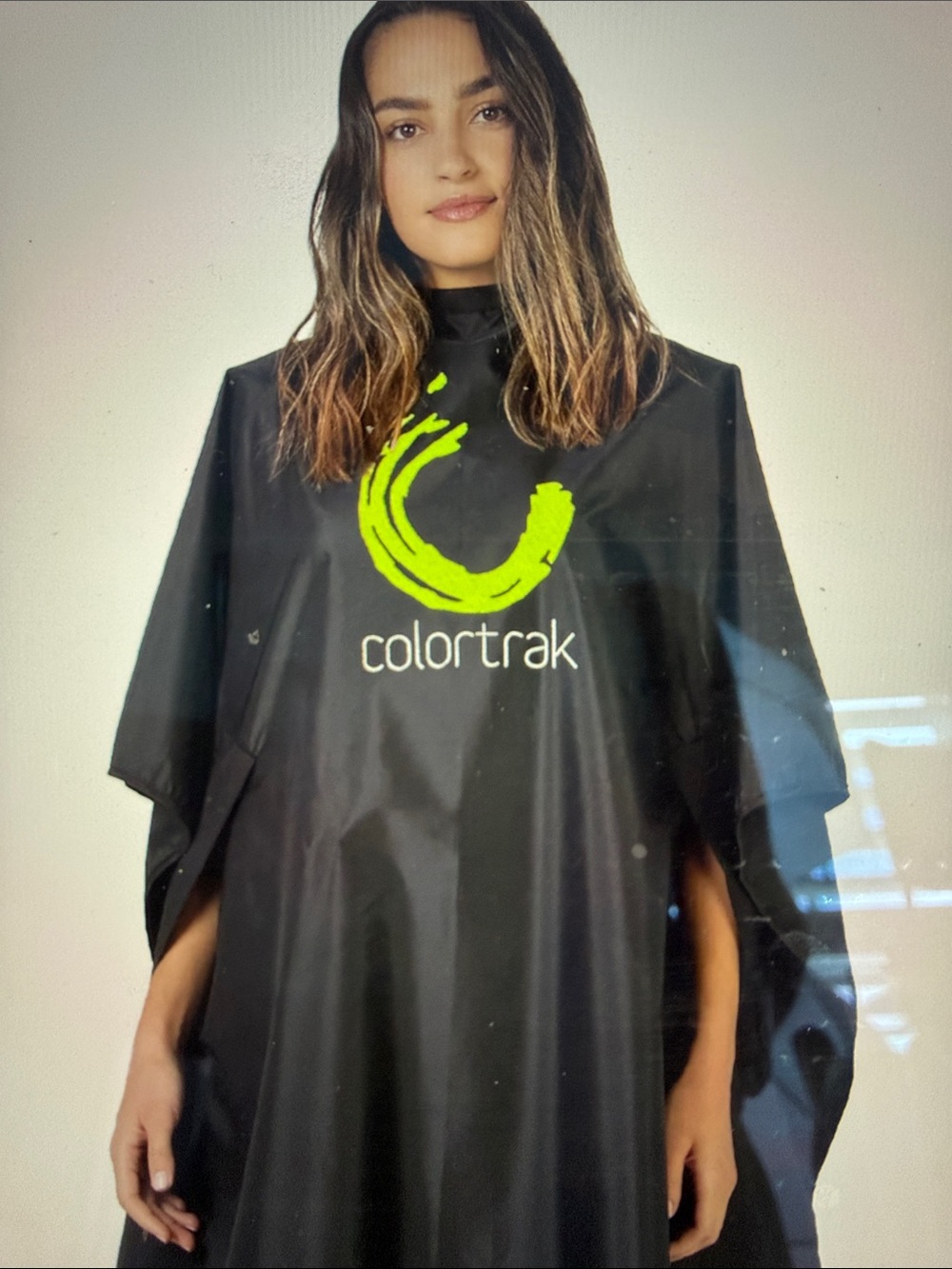 Colortrak Black Salon Smock with Lime Logo bleach proof
